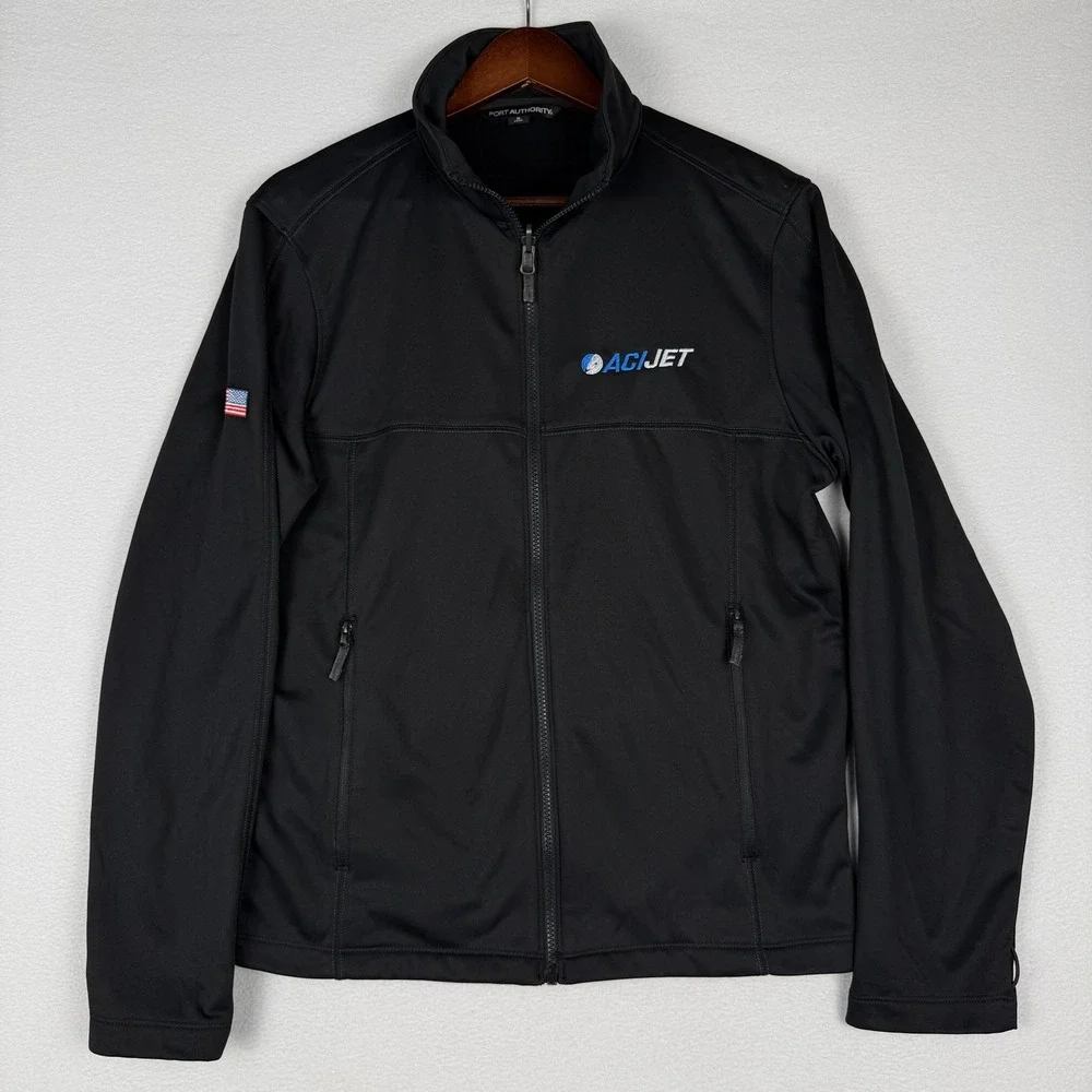 Port Authority Mens S Softshell 2 in 1 Jacket ACI Jet Logo‎ Hooded Flag Patch